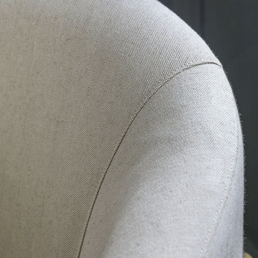 Natural Tone Fabric Armchair with Oak Legs - The Farthing