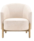 Natural Tone Fabric Armchair with Oak Legs - The Farthing