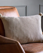 Natural Tone Pom Pom Cushion - The Farthing