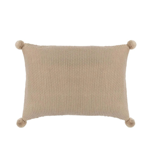 Natural Tone Pom Pom Cushion - The Farthing