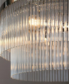 Nickel & Glass Rod Pendant Chandelier - The Farthing