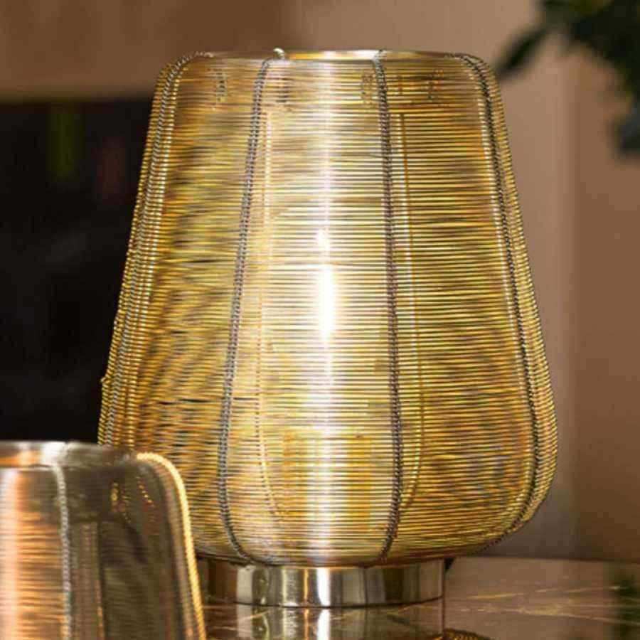 Nickel Round Wire Table Light - The Farthing