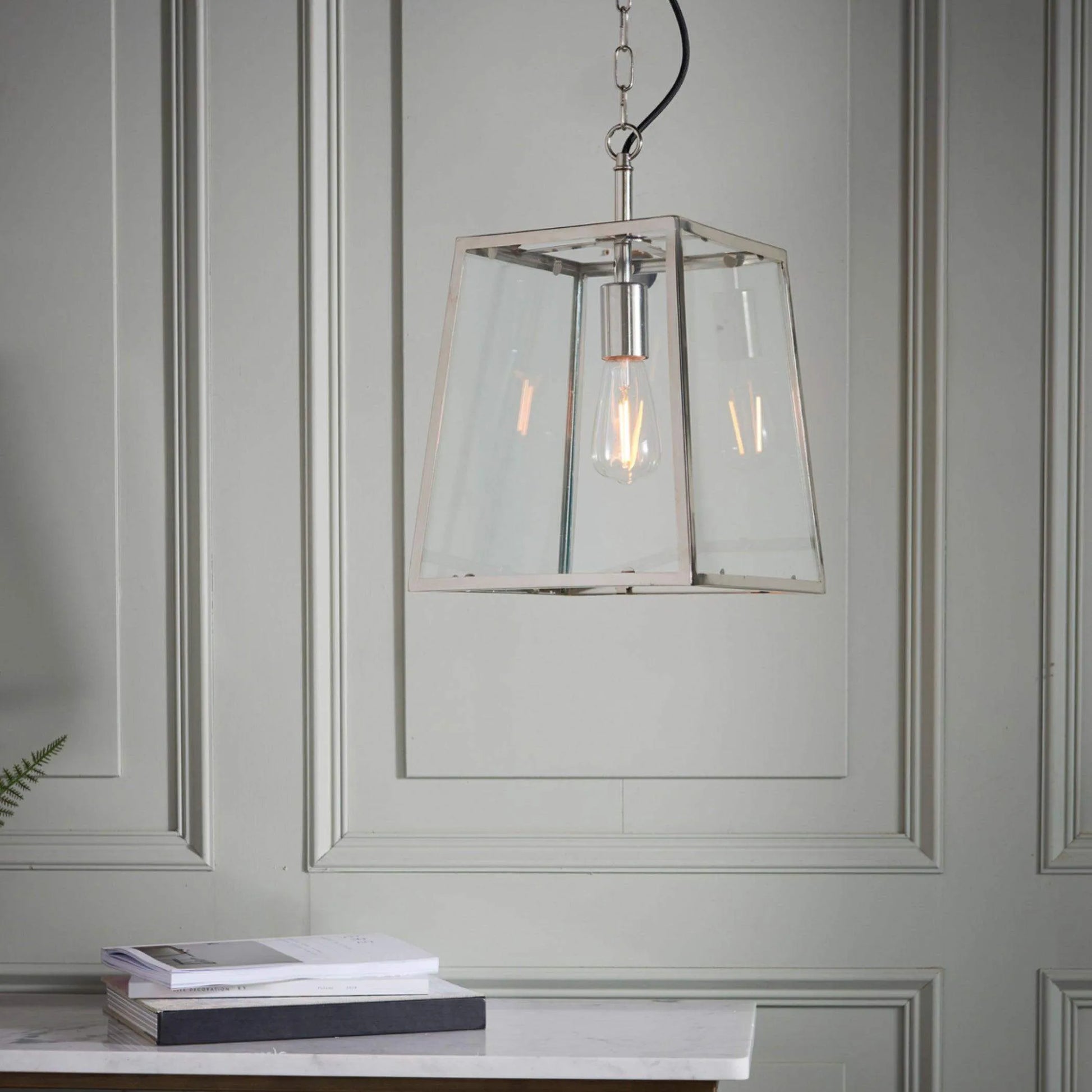 Nickel Trapeze Pendant Light - The Farthing