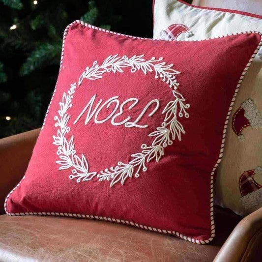 Noel Red Christmas Cushion Cover - The Farthing