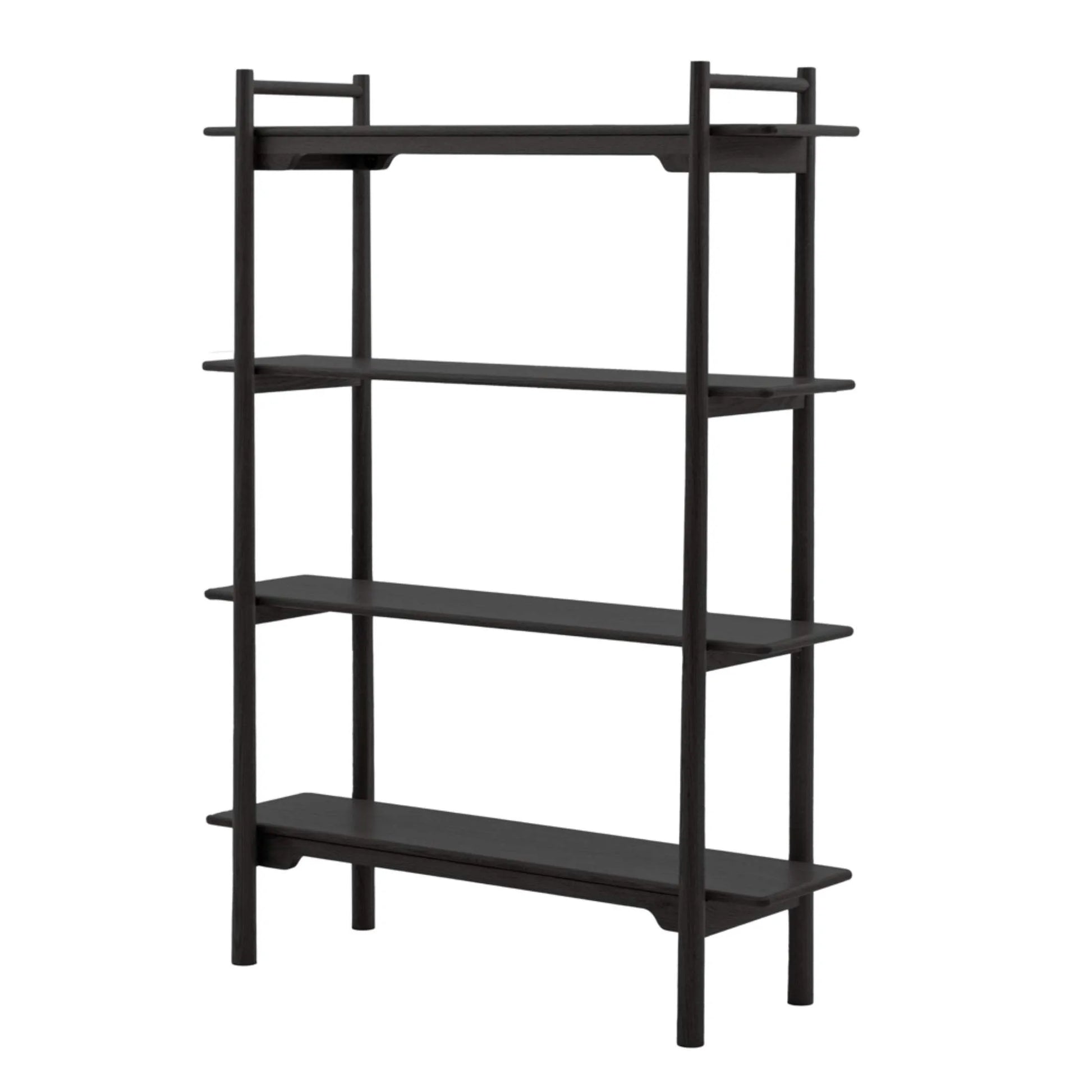 Nordic Black Oak 4 Shelf Display Unit - The Farthing