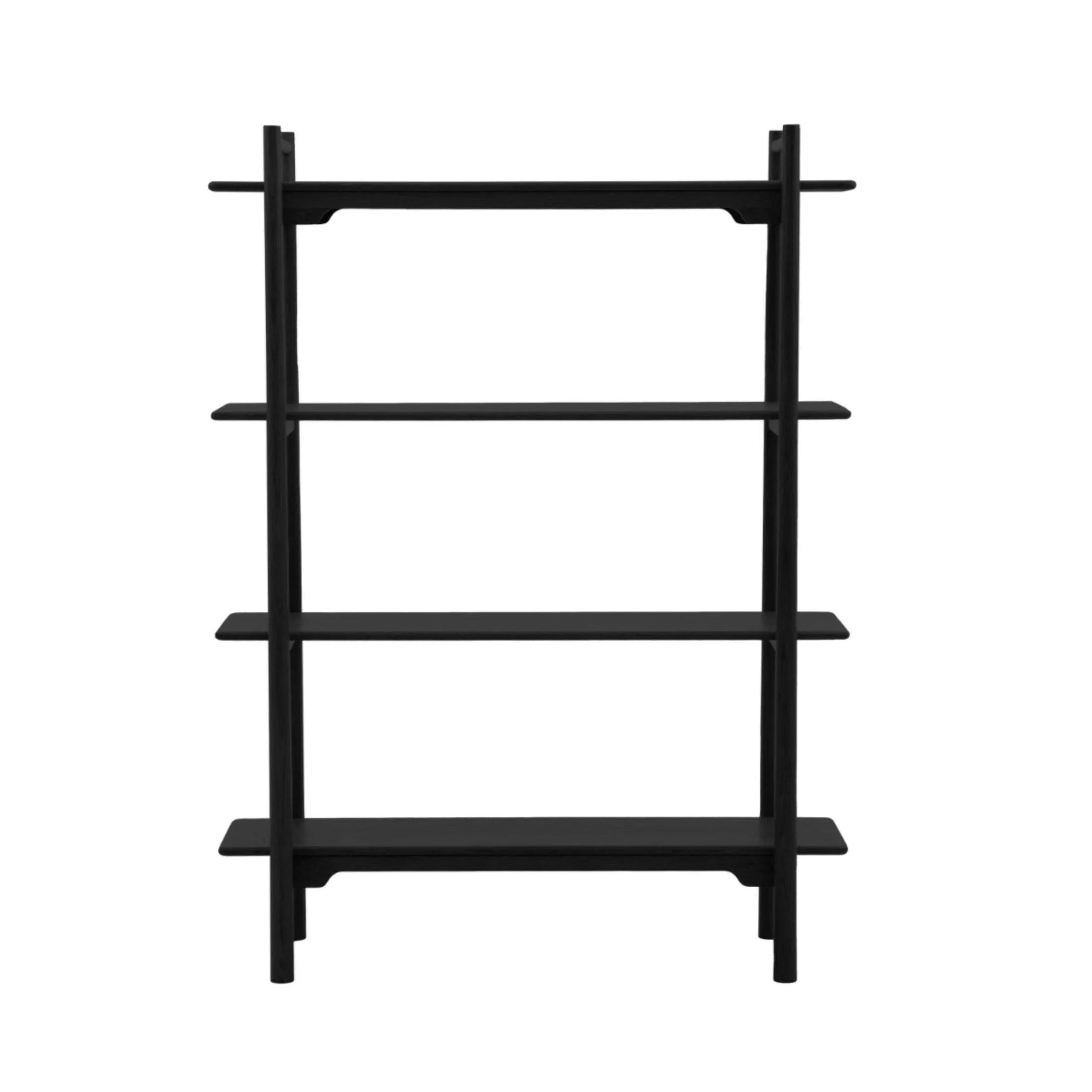 Nordic Black Oak 4 Shelf Display Unit - The Farthing