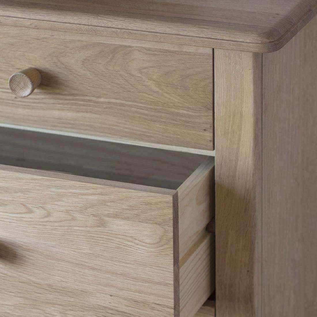 Nordic Oak 5 Drawer Chest of Drawers - The Farthing