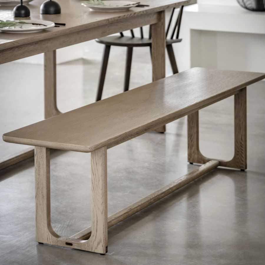 Nordic Smoked Oak Dining Bench - The Farthing