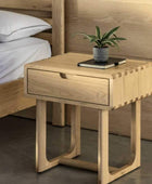 Nordic Styled Oak 1 Drawer Bedside Table - The Farthing