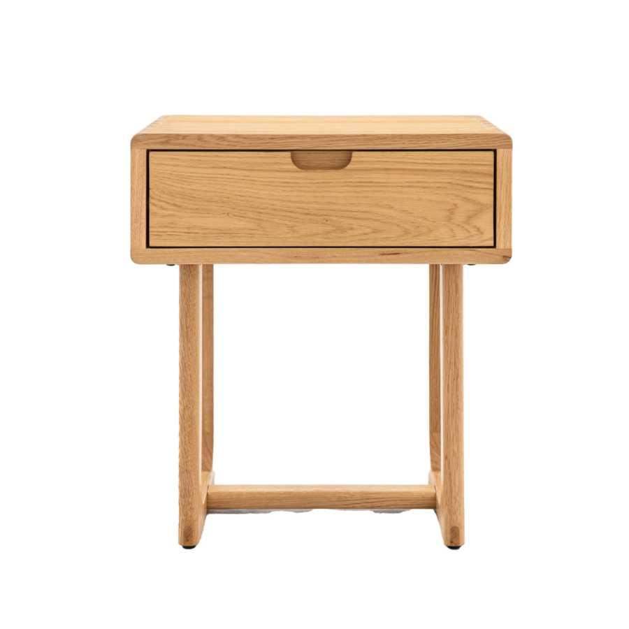 Nordic Styled Oak 1 Drawer Bedside Table - The Farthing