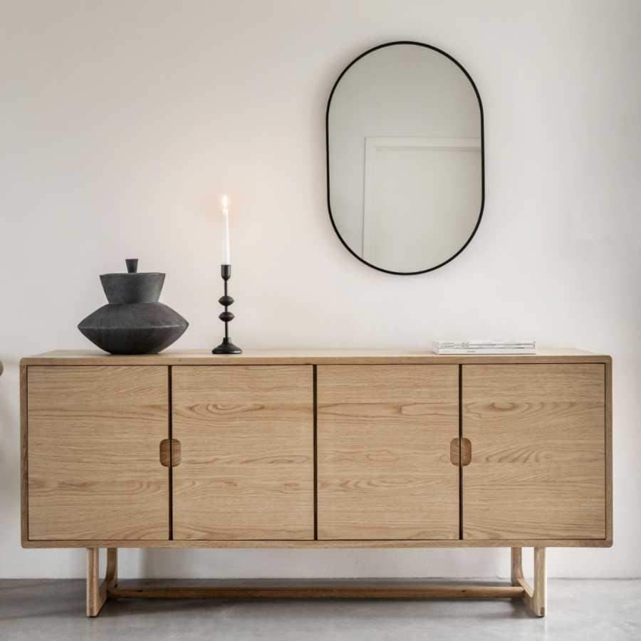 Nordic Styled Oak 4 Door Sideboard - The Farthing