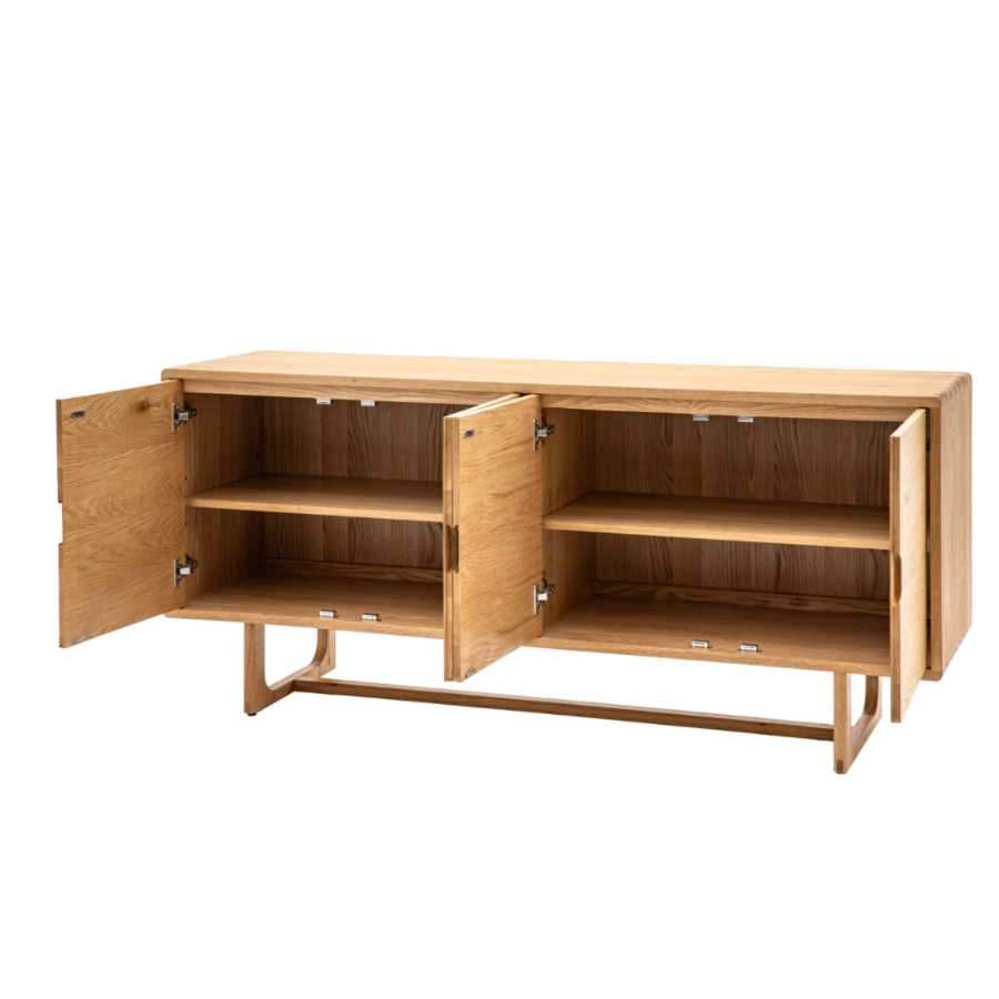 Nordic Styled Oak 4 Door Sideboard - The Farthing