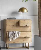 Nordic Styled Oak 5 Drawer Chest Of Drawers - The Farthing