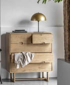 Nordic Styled Oak 5 Drawer Chest Of Drawers - The Farthing