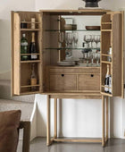 Nordic Styled Oak Cocktail Drinks Cabinet - The Farthing