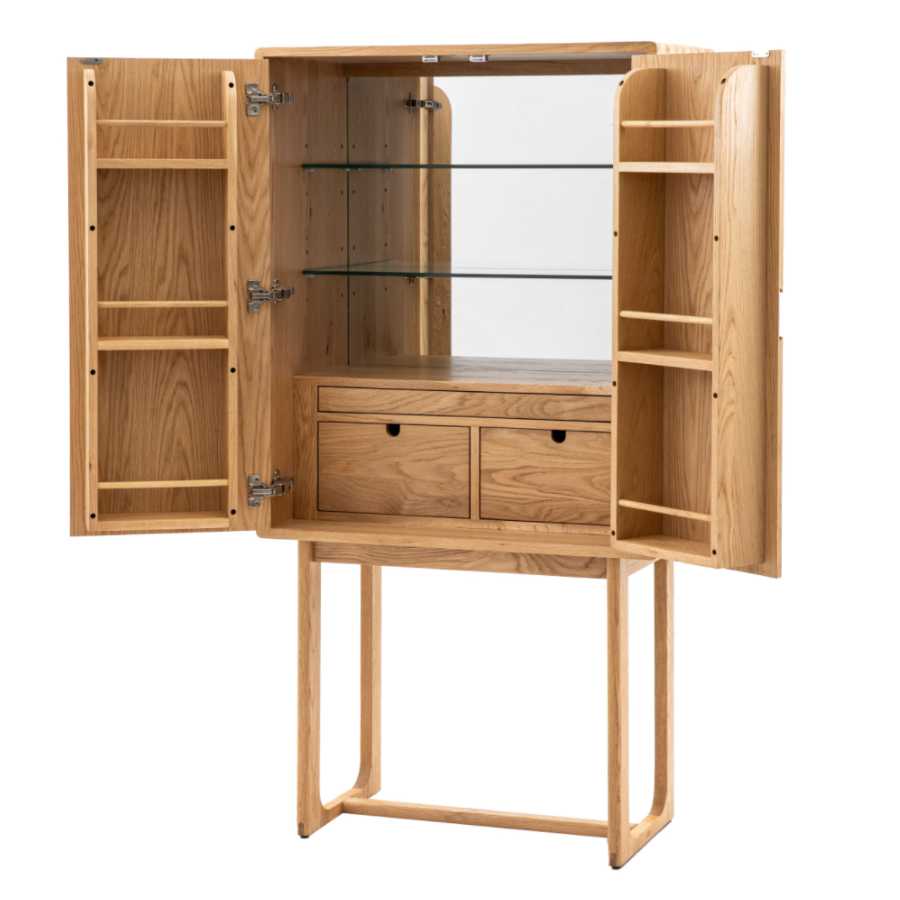 Nordic Styled Oak Cocktail Drinks Cabinet - The Farthing