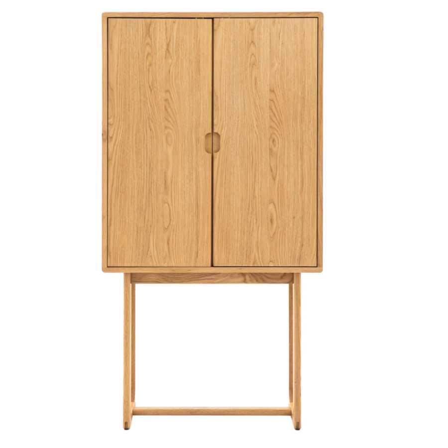 Nordic Styled Oak Cocktail Drinks Cabinet - The Farthing