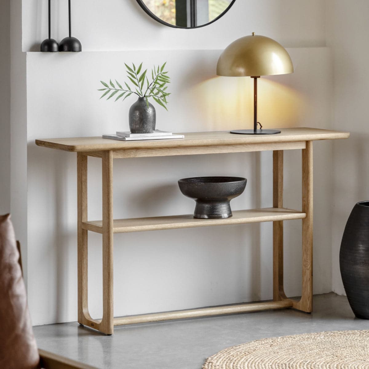Nordic Styled Oak Console Table - The Farthing