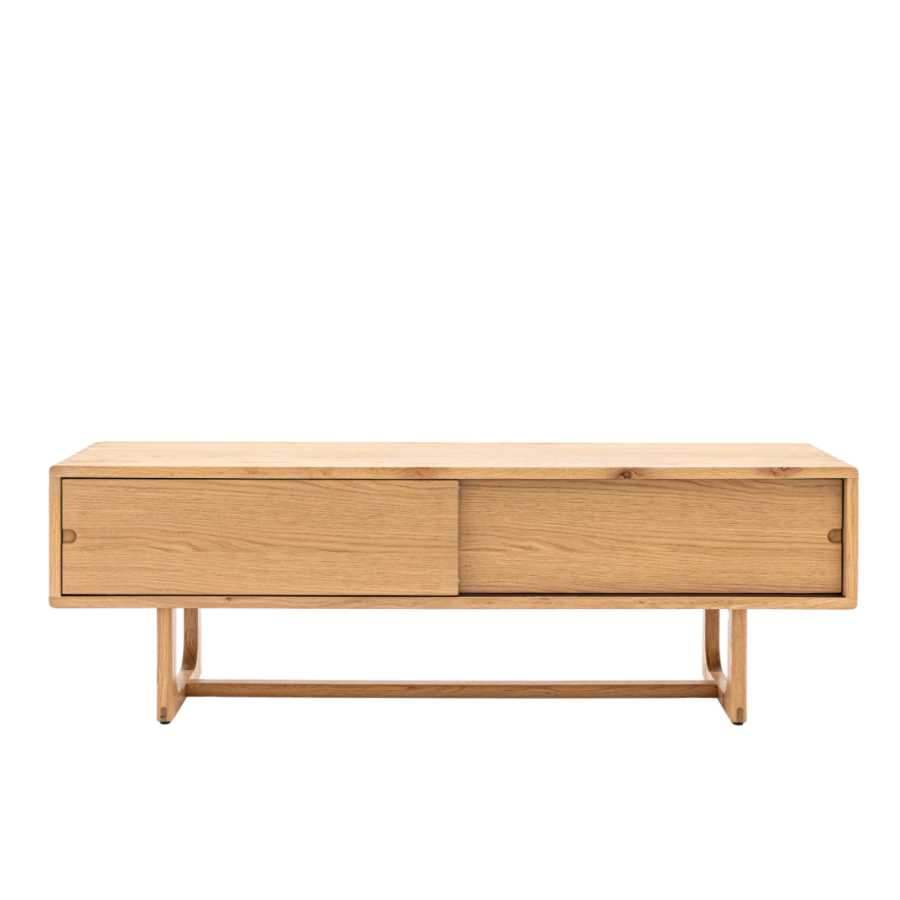 Nordic Styled Oak Sliding Door Media Unit - The Farthing