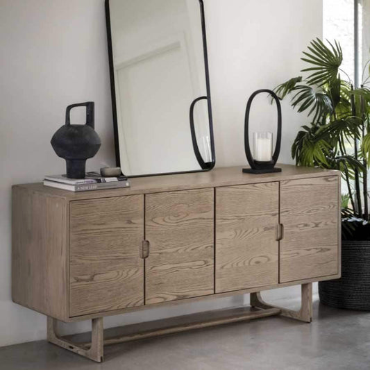 Nordic Styled Smoked Oak 4 Door Sideboard - The Farthing