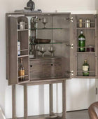 Nordic Styled Smoked Oak Cocktail Drinks Cabinet - The Farthing