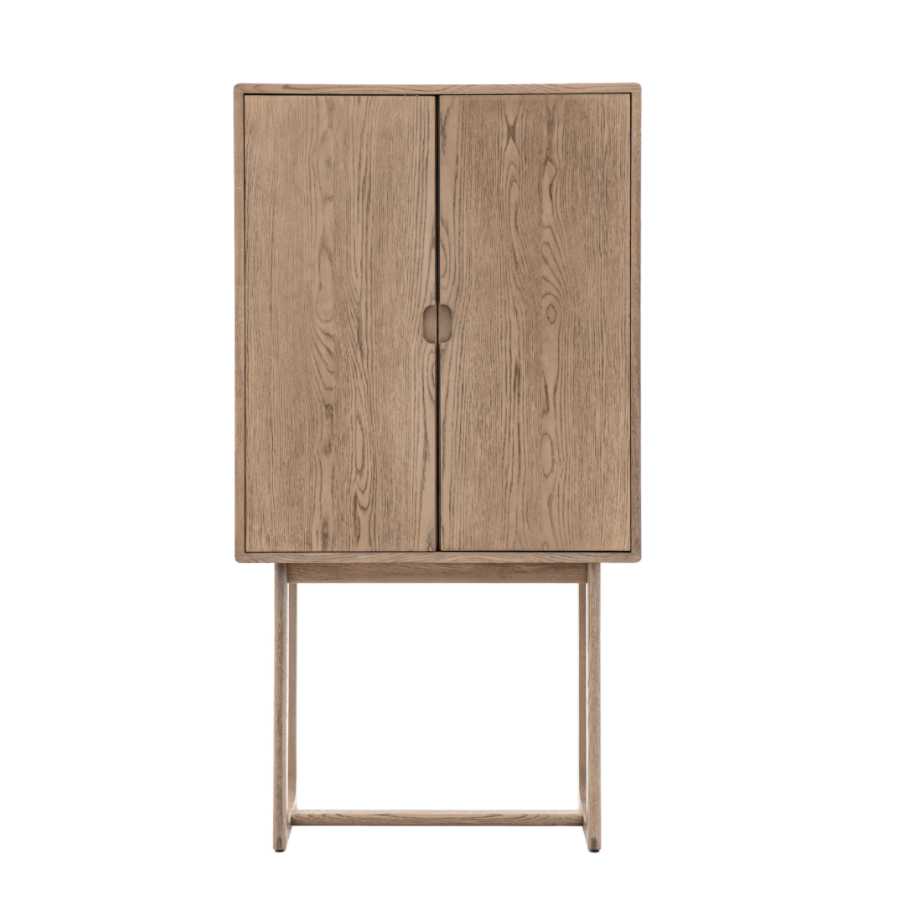 Nordic Styled Smoked Oak Cocktail Drinks Cabinet - The Farthing