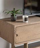 Nordic Styled Smoked Oak Sliding Door Media Unit - The Farthing