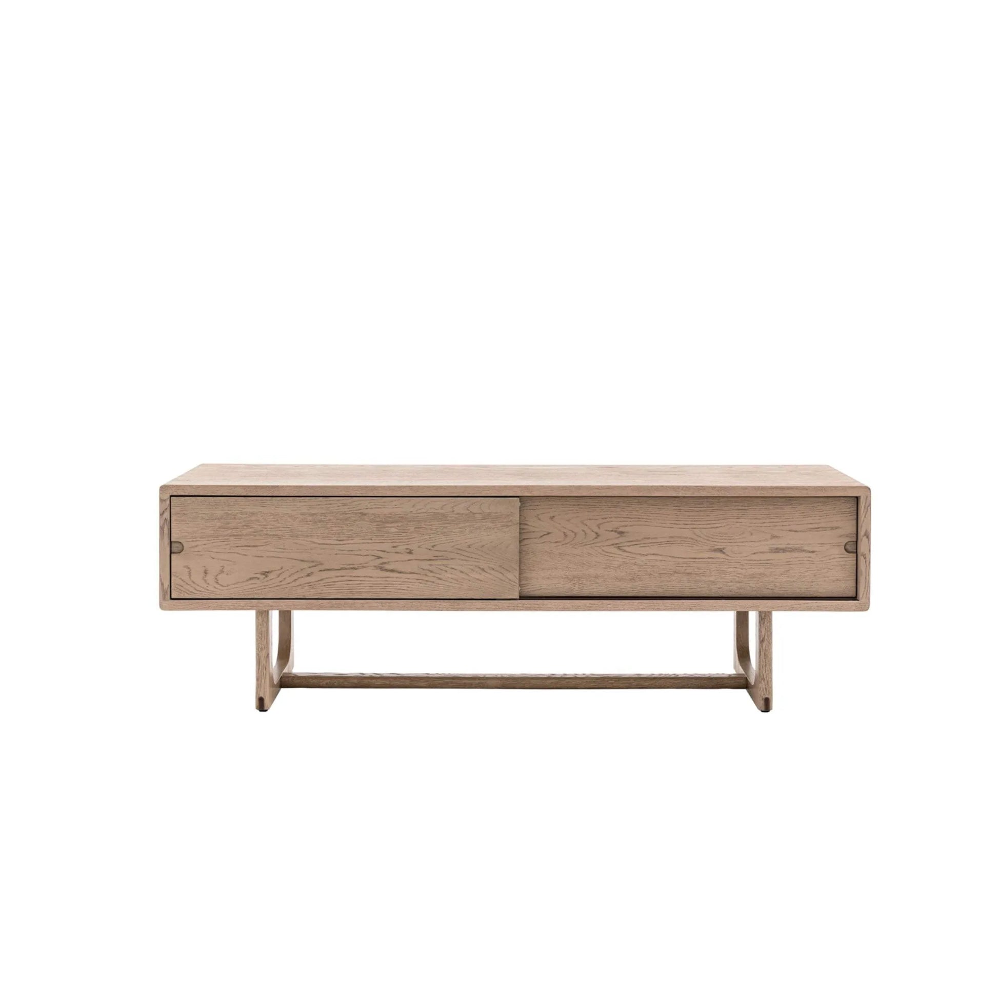 Nordic Styled Smoked Oak Sliding Door Media Unit - The Farthing