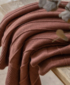 Nutmeg Subtle Knit Stripe Throw - The Farthing