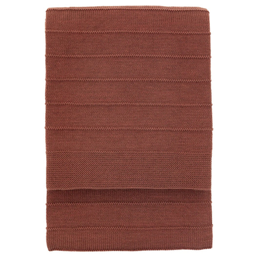 Nutmeg Subtle Knit Stripe Throw - The Farthing