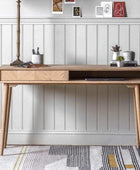 Oak Chevron Fronted 1 Drawer Desk - The Farthing