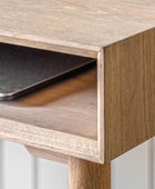 Oak Chevron Fronted 1 Drawer Desk - The Farthing