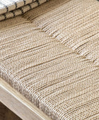 Oak Farmhouse Woven Rope Top Bench - The Farthing