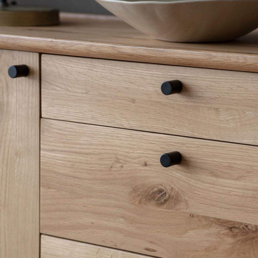 Oak Lipped Top 2 Door 3 Drawer Sideboard - The Farthing