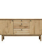 Oak Lipped Top 2 Door 3 Drawer Sideboard - The Farthing