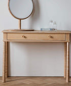 Oak Nordic Single Wide Drawer Dressing Table / Console Table - The Farthing