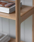Oak Open Display Shelf Unit with Cupboard - The Farthing