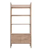 Oak Open Display Shelf Unit with Cupboard - The Farthing