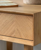 Oak Side Table with Chevron Front - The Farthing