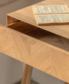 Oak Side Table with Chevron Front - The Farthing