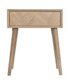 Oak Side Table with Chevron Front - The Farthing