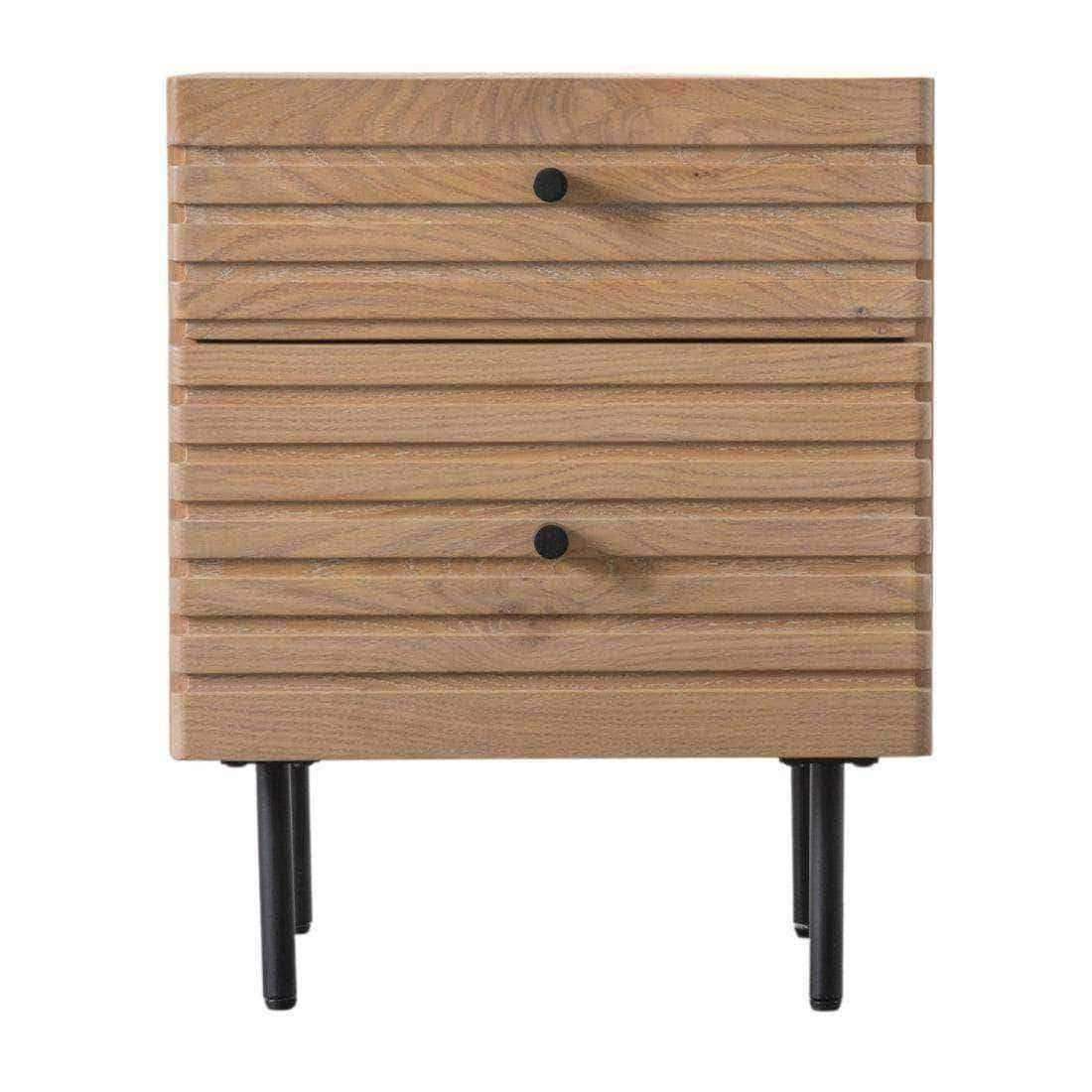 Oak Slatted Bedside Table - The Farthing