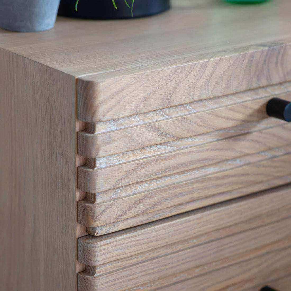 Oak Slatted Bedside Table - The Farthing