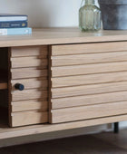 Oak Slatted Door Media Unit - The Farthing