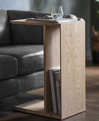 Oak Sofa Side Table with Chevron Top - The Farthing