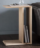 Oak Sofa Side Table with Chevron Top - The Farthing