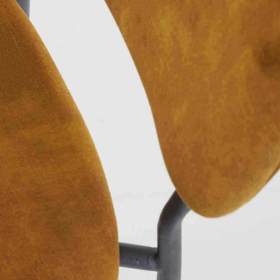 Ochre Velvet Bar Stool Chair - Set of Two - The Farthing