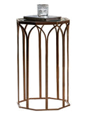 Octagonal Mirror Top Side Table