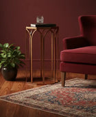 Octagonal Mirror Top Side Table