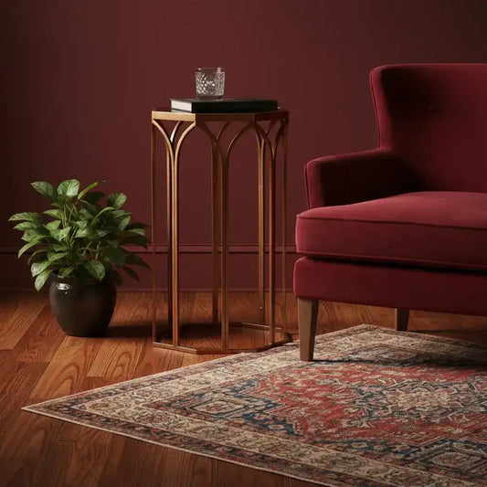 Octagonal Mirror Top Side Table